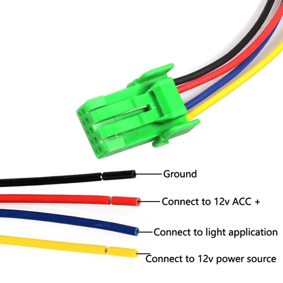 NHAUTP 1Pcs ON-OFF Button For Honda Civic City Fit VEZEL CR-V BR-V Odyssey Accord Fog Light Switch 5Pin 4-Connect Wire 12V Pushbutton Switches 3