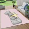 Tatty Teddy Flannel Pattern Square Carpet,Area Rug,Carpet Rug for Living Room Bedroom Sofa Playroom Decor,Non-slip Floor Mat