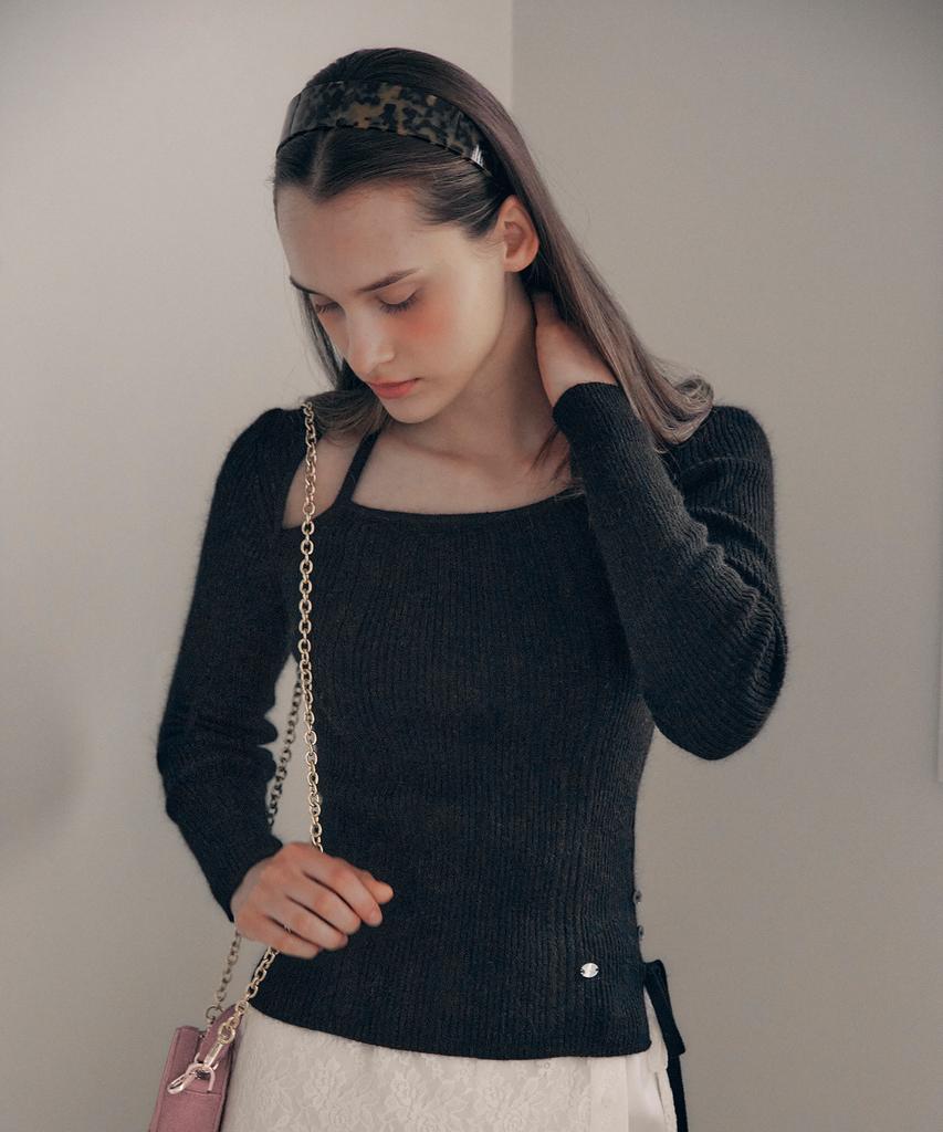 ROLAROLA Angora Halterneck Knit Black