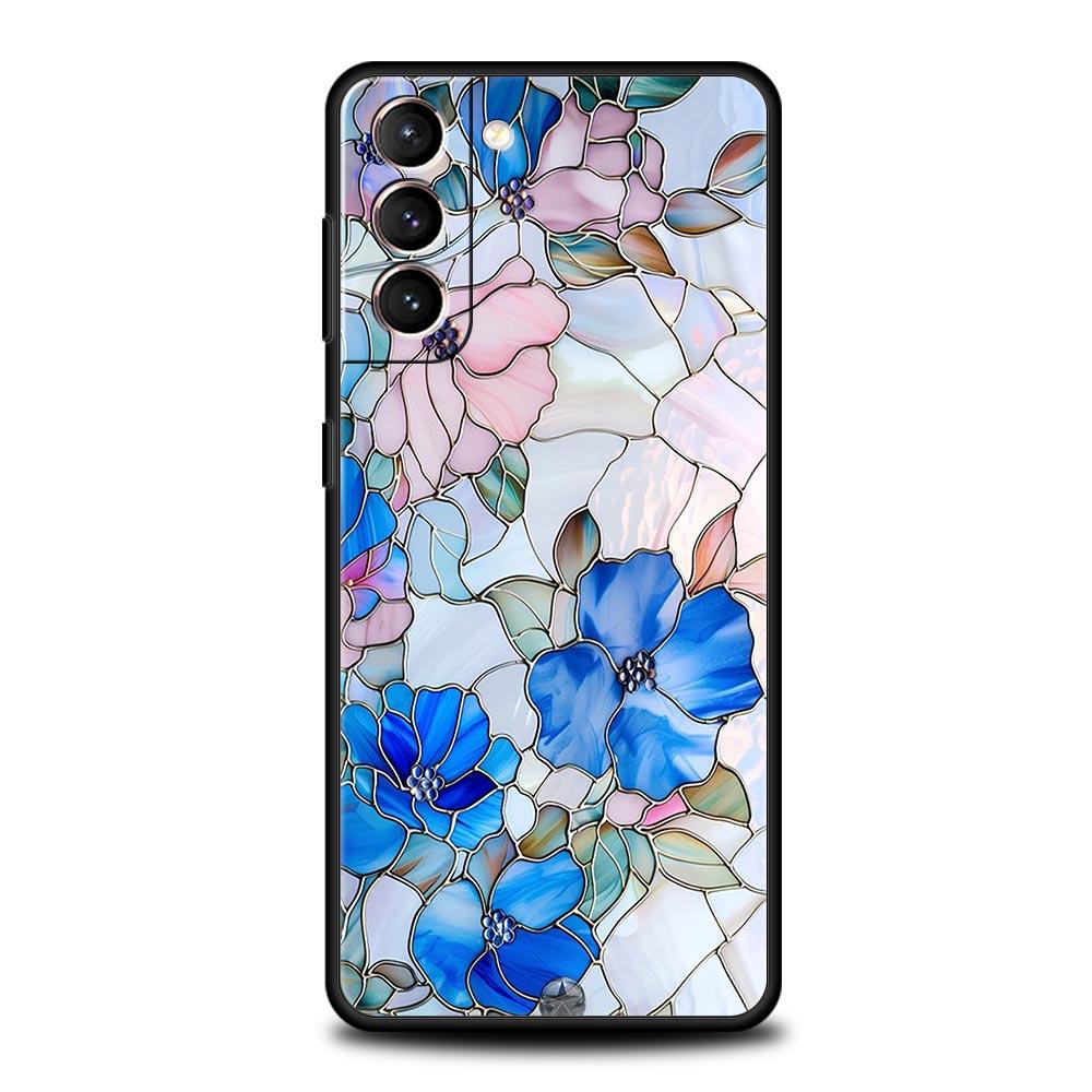 Модный Чехол Для Телефона С Цветочным Узором Для Samsung Galaxy S26 Ultra S25 Plus S24 FE S23 S22 5G S21 S20 Черный Мягкий
