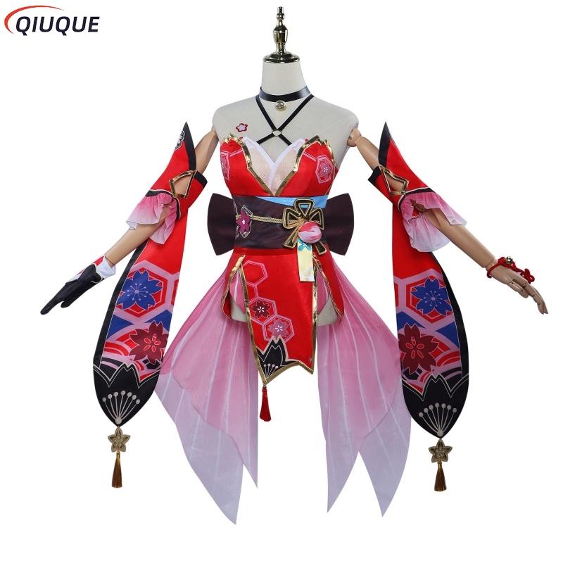 Сверкающий Косплей Hsr Honkai Star Rail Косплей Костюм Парик Маска Лисы Обувь Женский Хэллоуин Карнавал Ролевая Игра Платье Наряды