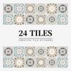 24 Pieces European Pattern Self-Adhesive Tile Sticker Waterproof And Oil-Proof Kitchen Bathroom Wall Decoration Matte Film Pvc Wall Sticker