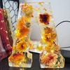 Floral Resin Night Light Handmade Pressed Flowers In Resin Letters Lamp Table Decor Light Up Floral Letters Gift for Mom Wife