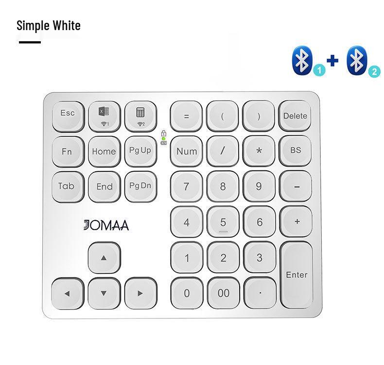 JOMAA Беспроводная перезаряжаемая цифровая клавиатура Dual Bluetooth для офиса и финансов