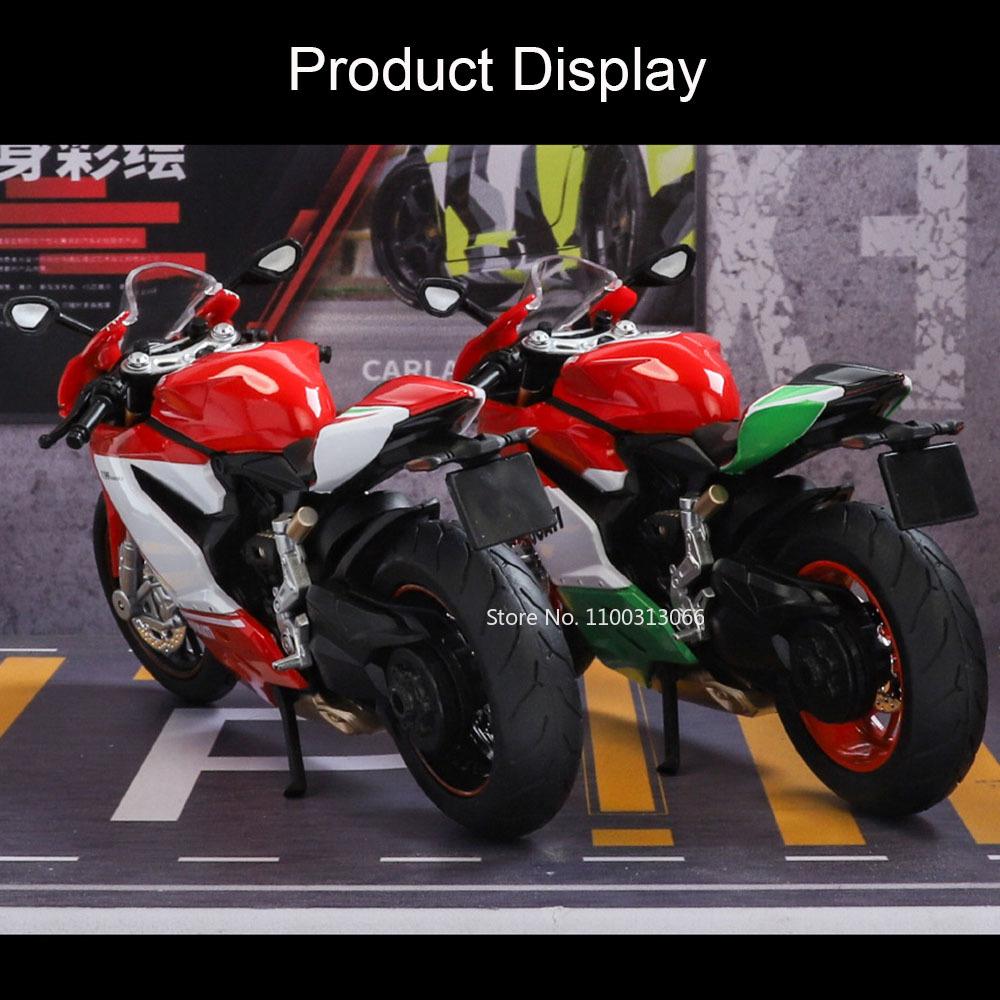 1:12 1199 Spring Breeze 250 SR Motorcycle Models Cars Alloy Diecast Toys Light Music Wheel Turned Motorcycles Vehicle Kids Gifts