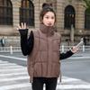 Короткий жилет из хлопка для женщин, осень и зима, новый модный свободный жилет с воротником-стойкой, универсальный и тонкий внешний жилет