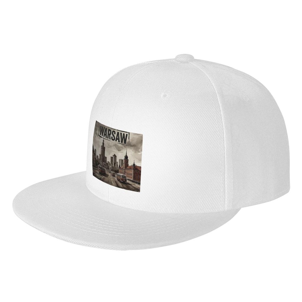 Fashion Warsaw Poland City Landmarks Vintage Travel Art Flat Brim Sun Hat  Lazy Style Cap Unisex