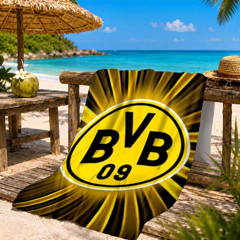 Пляжное полотенце Borussia fcfc, Быстросохнущее, Легкое в уходе, Подходит как для фитнеса, так и для пляжного отдыха, Спортивная необходимость