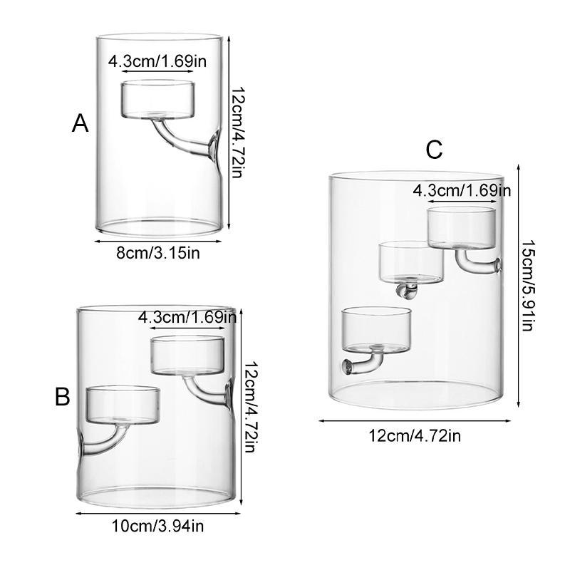 1PC Hurricane Creative Oil Lamp Windproof Glass Candlestick Home Decor Cylindrical Clear Candle Holder European Style Glass