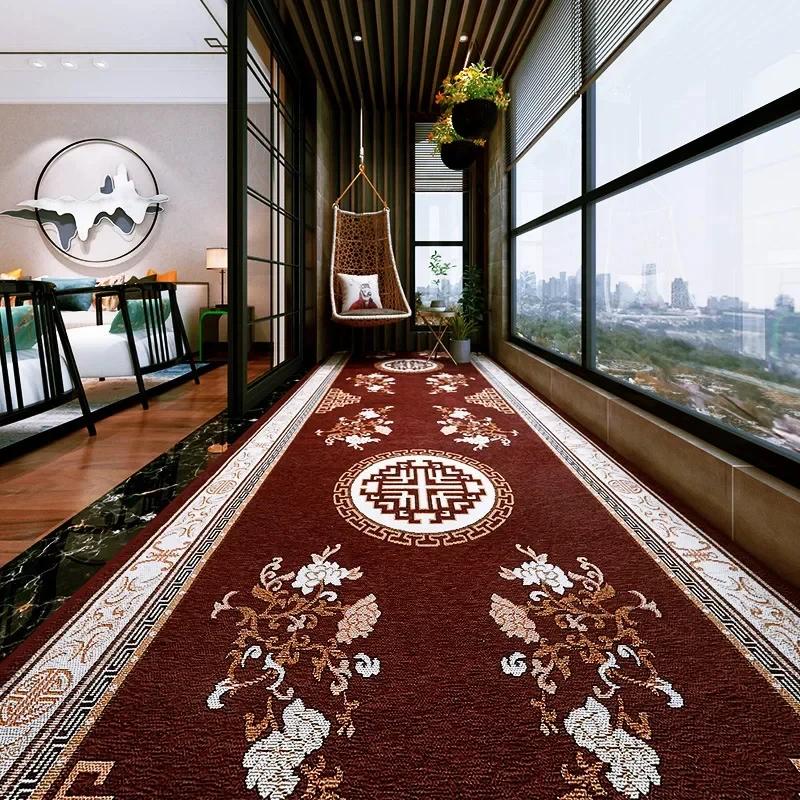 Длинные ковры для прихожей на заказ, европейская лестница, ковер для коридора, свадебный ковер для отеля, коврики, дорожки, цветочный нескользящий пол