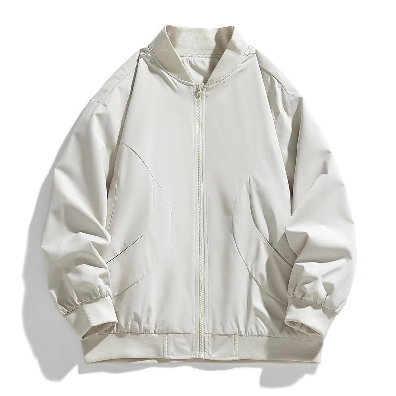 Men's Casual Jacket Spring and Autumn New Stand-up Collar Trendy Baseball Jersey Short Trench Coat Men's Clothing