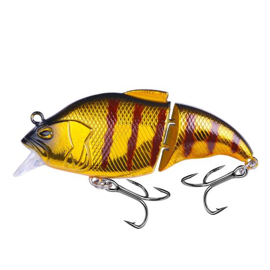 7.5CM/12G Multi-Jointed VIB Fishing Lure with Hooks Realistic 2-Section Swimbait Hard Artificial Bait Freshwater Saltwater Fishing Accessories