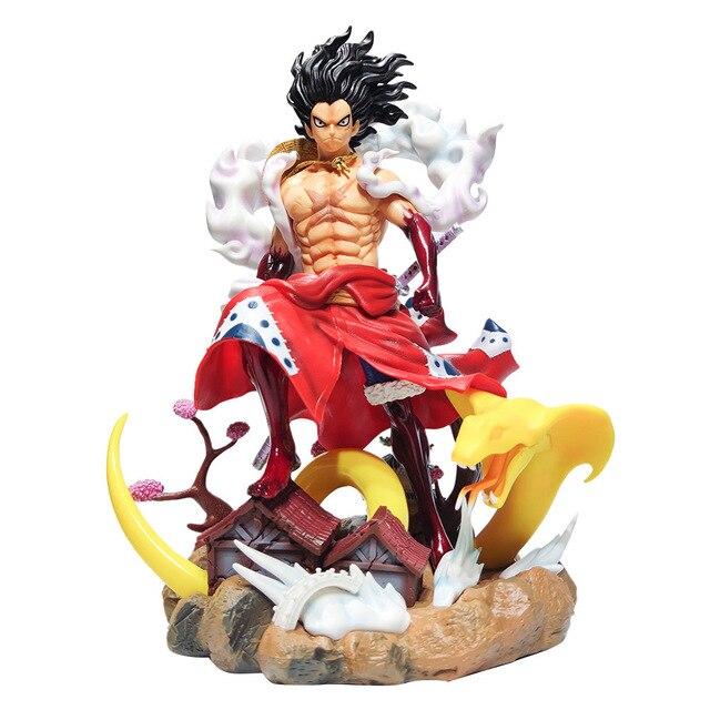 35cm One Piece Anime Cartoons Figure Gk Luffy Pvc The Kimono Collectible Model Toy Figurine Doll Gift Figma Replaceable Head