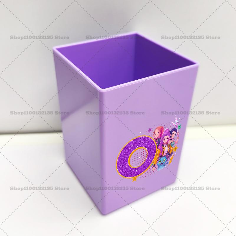 Kpop Demon Hunters Pen Holder Cartoon Anime Pattern Print Office Desk Accessories Boy Girl Stationery Pencil Organize Home Gift