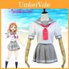 Love Live Sunshine Aqours Така́ми Чи́ка Униформа Матроска Костюм для косплея Юбка Для поклонников аниме