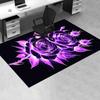 Charming Purple Glowing Rose Chair Mat Office Carpet, Oversized Rug for Home Decor, Sofa Mat, Desk Pad Gift, Suitable for Bedroom, Living Room