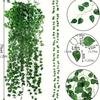 Искусственная лиана потос для подвешивания на стену - Зеленое комнатное украшение для гостиных