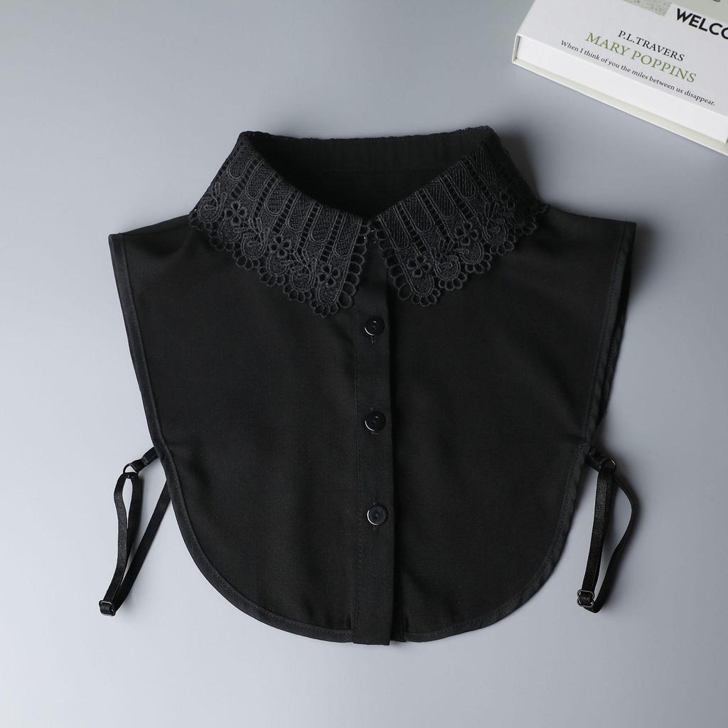 Новая осенне-зимняя блуза-дики из шифона с крючком и кружевом, с отложным воротником