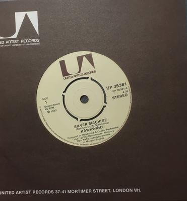 7-дюймовая пластинка HAWKWIND - Silver Machine (Live At The Roundho UP35381 UNITED ARTISTS UK Рок Б/У