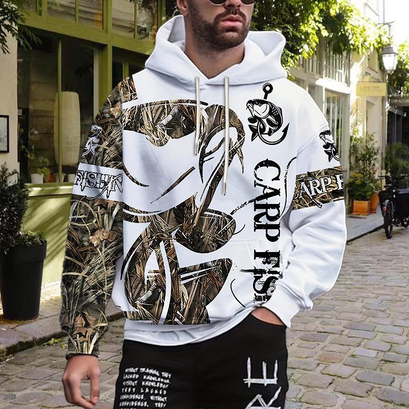 Осенняя новинка 3D Active Fish Printed мужская тонкая толстовка с капюшоном повседневная удобная 3D цифровая печать толстовка мужская
