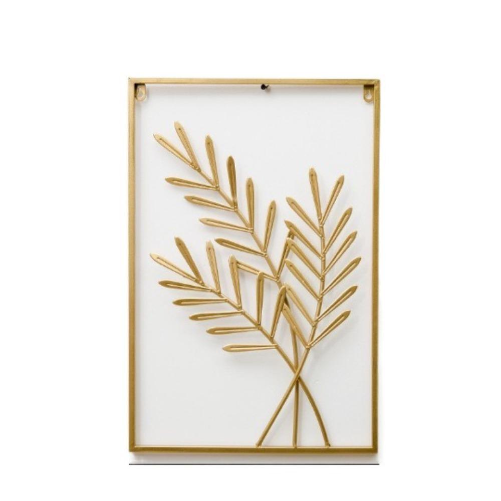 Настенное украшение в форме листа Золотые металлические подвески Новые декоративные настенные полки Гостиная