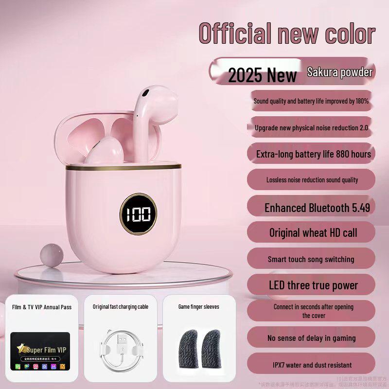 2025 Noise-Cancelling In-Ear Wireless Bluetooth Headphones with Long Battery Life