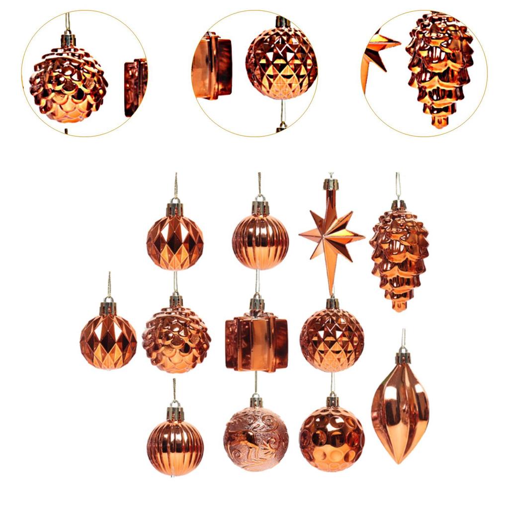 Christmas Tree Hanging Ornaments DIY Shatterproof Decorative Xmas Balls Baubles for Cafe Thanksgiving Festivals Holidays Wedding