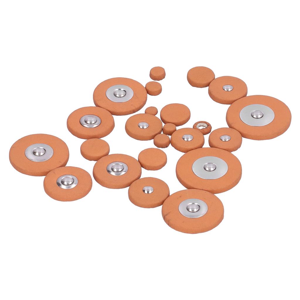 25Pcs Saxophone Pads Brown Sheepskin Sound Hole Resonator Gasket Wind Instrument Parts
