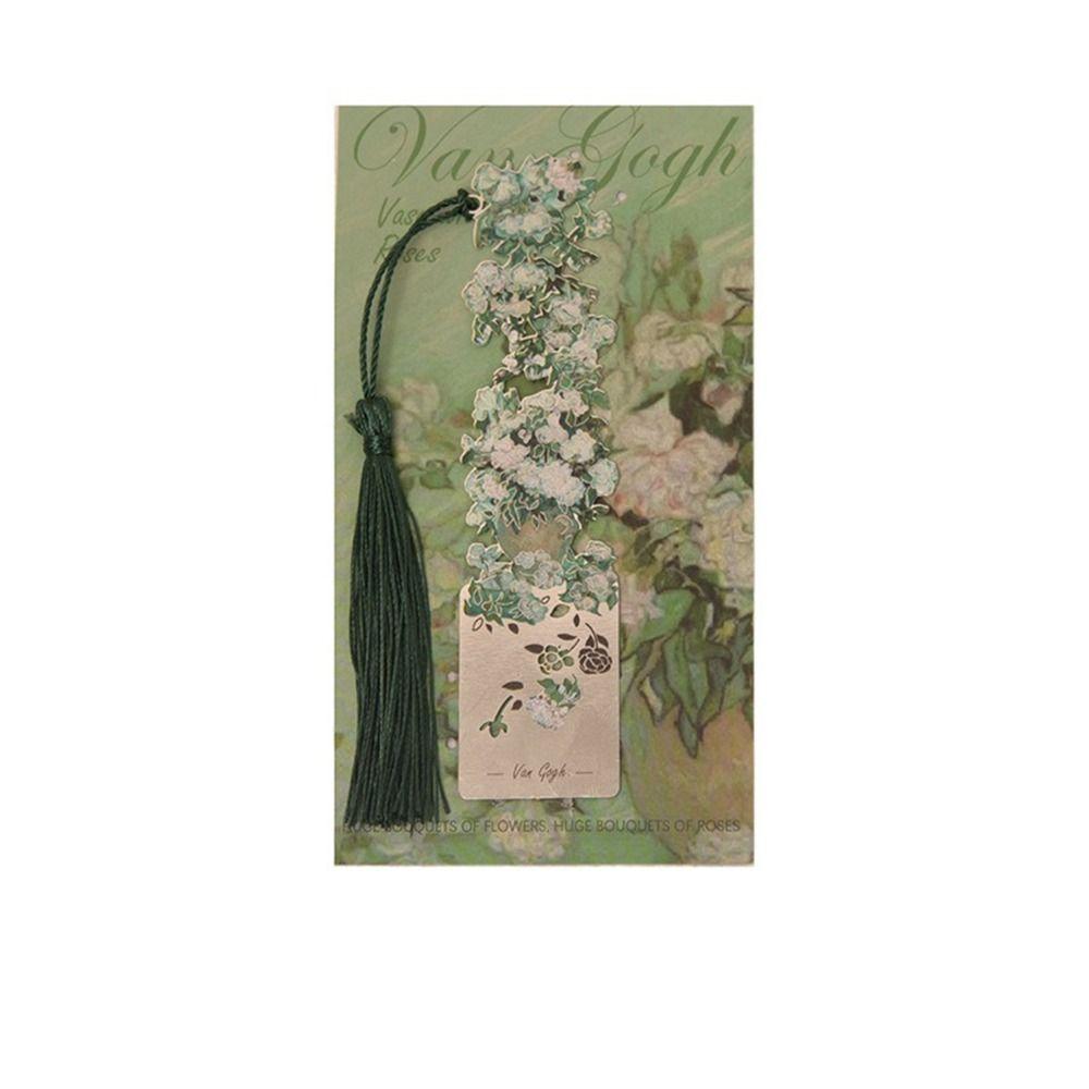 Кисточки Металлическая закладка Металлическая цветочная закладка с рисунком Ретро полая закладка Школьные канцелярские принадлежности