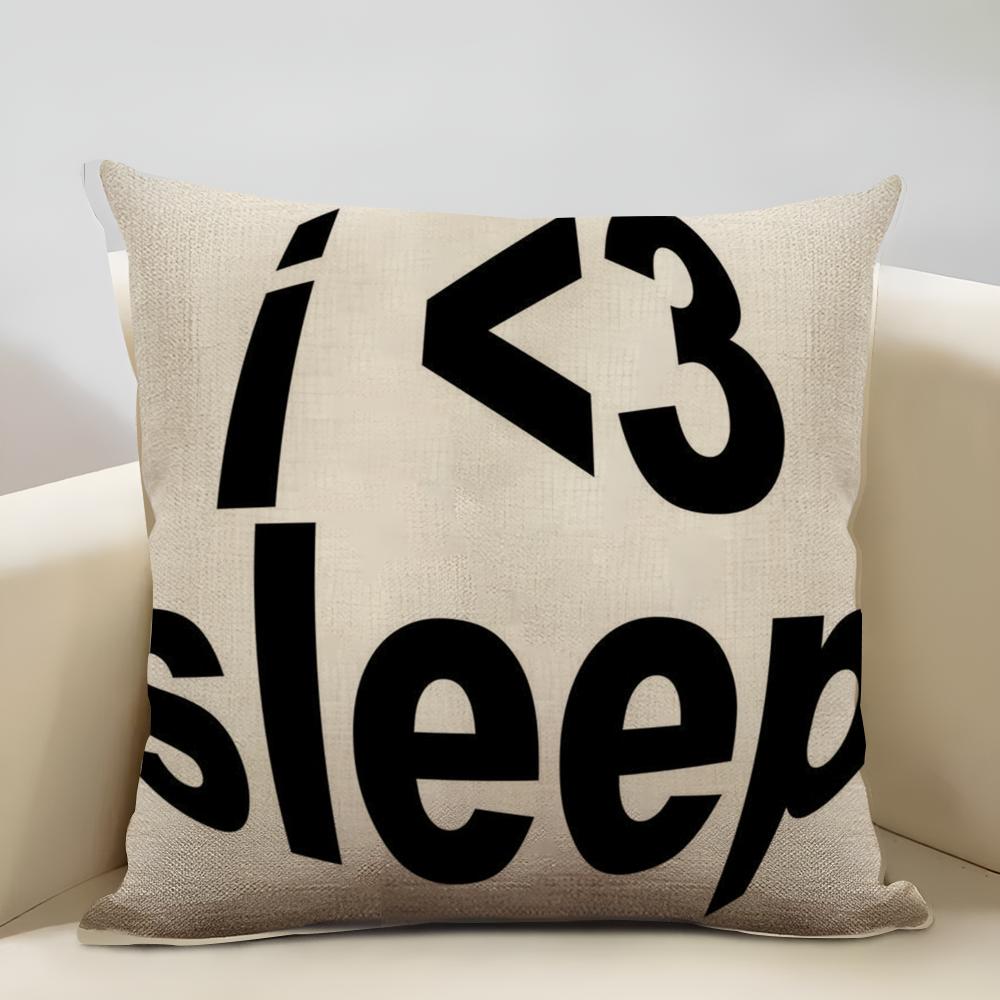 Fisheye In English Cushion Cover Household Decoration Linen Sofa Cushion Cover: Skin-Friendly & Breathable with Invisible Zipper