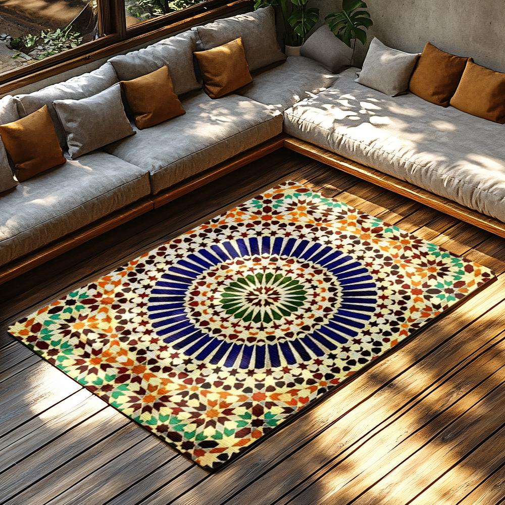 Moroccan Area Rug Vintage Persian Carpet Bohemian Floor Mat Home Decor Living Room Bedroom Kilim Non Slip Washable