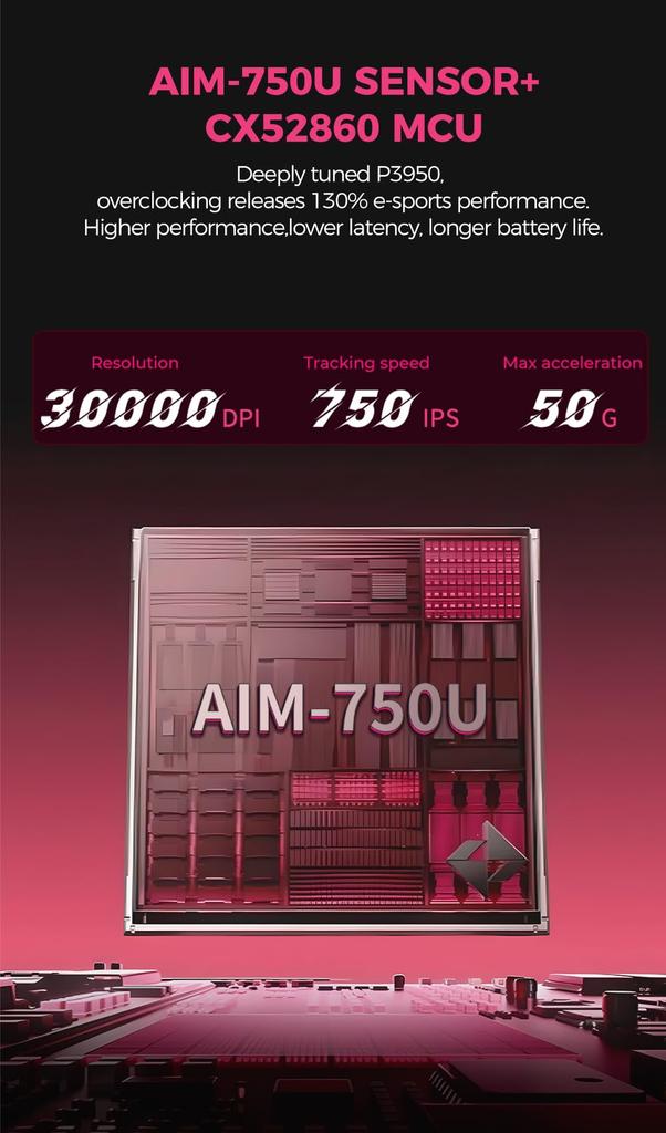 Беспроводная игровая мышь DAREU AE6PRO 8K, легкая, с продвинутым сенсором PAW3950, симметричная, эргономичная. Включает зарядку. Одобрена по техническим стандартам
