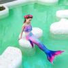 Купальник из 3 предметов для девочек, купальник с хвостом русалки для плавания, костюм принцессы русалки, комплект бикини для детей от 3 до 12 лет, лето 2024 г.