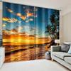 3D Nature Senery Sunset Beach Sky Sea Tree Window Curtain Blinds For Living Room Kids Bedroom Bathroom Kicthen Door Home Decor2P