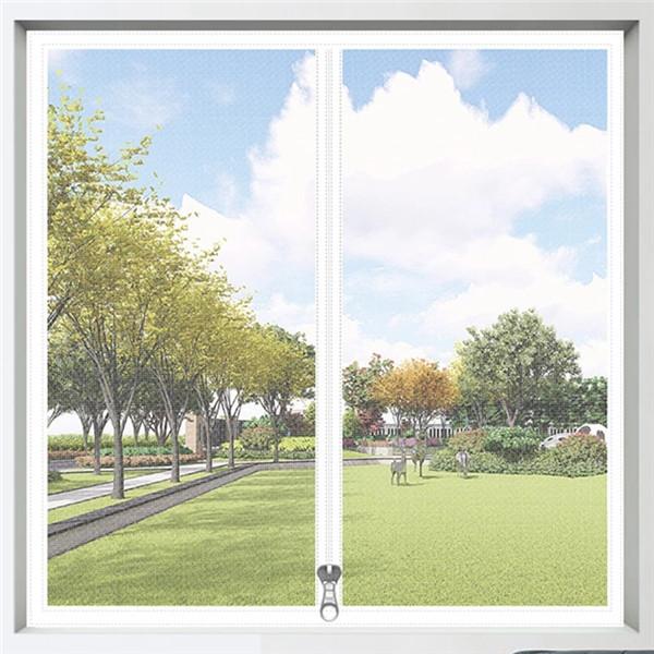 Summer Mosquito Screens Net Self-adhesive Window Screen Door Curtain Velcro Removable Household Decorative Curtain Zipper Opening