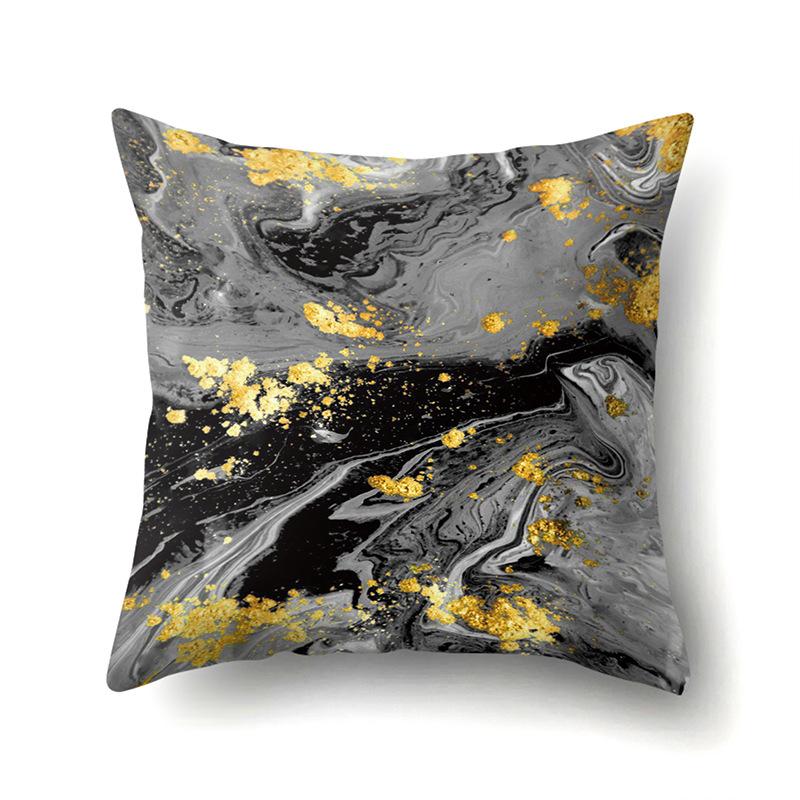 Nordic Ins Marble Polyester Pillowcase Car Decoration Home Printed Waist Cushion Pillowcase