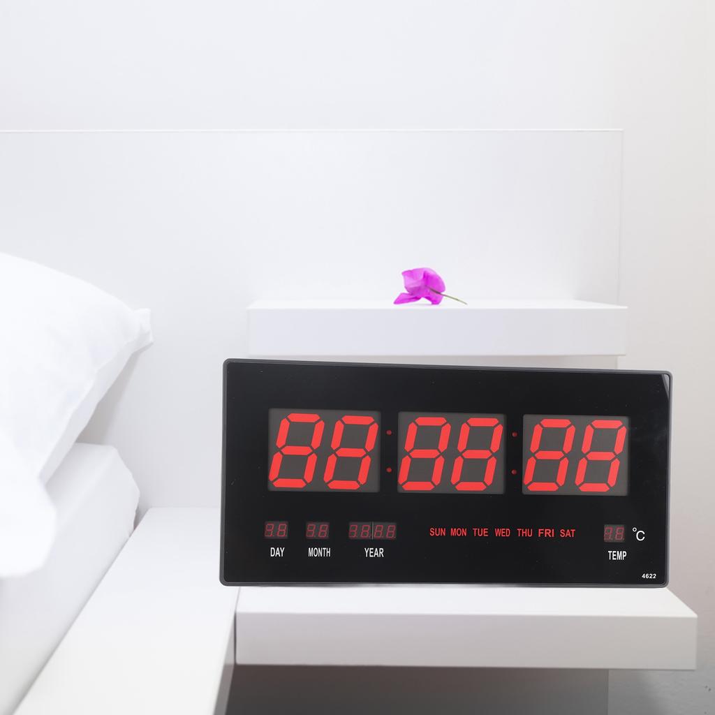 Wall Digital Clock LED Electric Calendar Wall Clock with Noctilucence Home Bedroom Office