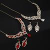 2026 Big Water Drop Jewelry European and American Necklace Earrings Two-piece Set Flower Bride Retro Premium Design Sense Set