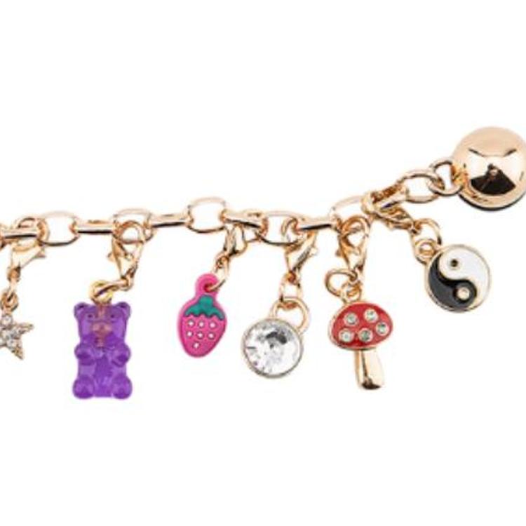 Crocs Текстурированный набор цепочек-шармов из 4 штук, сплав цинка, аксессуары для обуви, женский, золотой