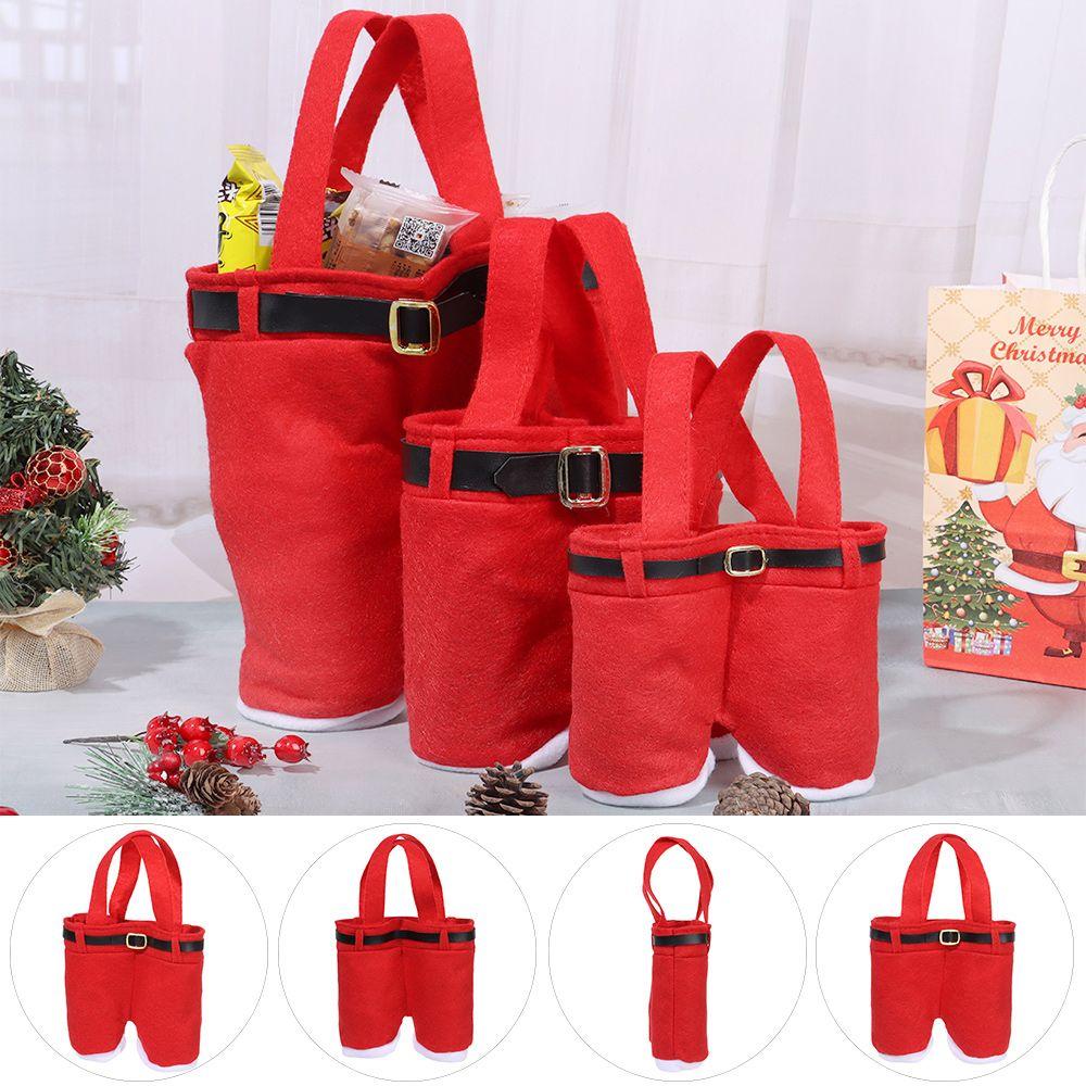 Decorations Holiday Party Santa Pants Style Bags Sacks Stocking Tree Filler Gift Bags