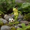 Frog Statue for Garden Football Player Statue, Cute Whimsical Stable Resin Figurine Outdoor Indoor Table