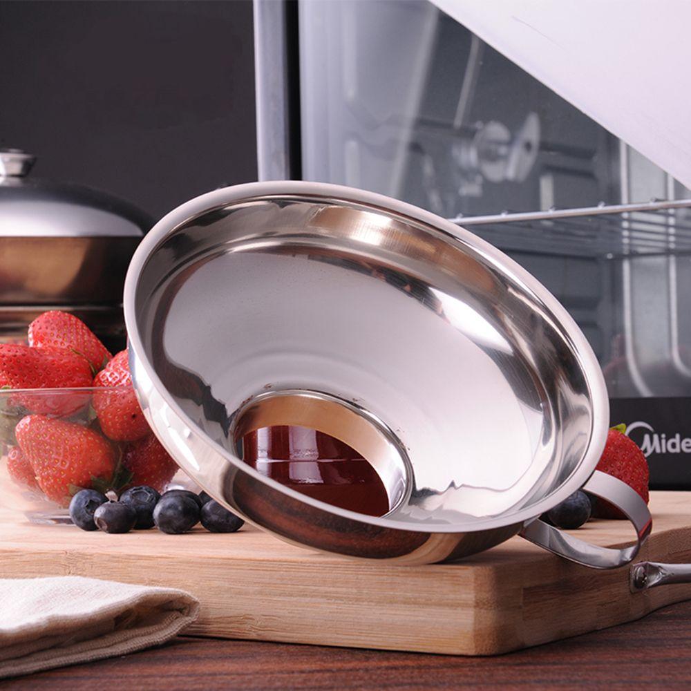 Tool Beans Pickles Kitchen Canning Funnel Wide Mouth Stainless Steel Hopper Filter