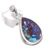 Blue Triplet Opal Gemstone 925 Sterling Silver Jewelry Pendant 1.77"