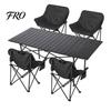 Lawn Chair Table 5Pcs Collapsible Set with 4 Single Chairs 1 Table, Heavy Duty Folding and Chair, Portable Camping for Outdoor, Hiking, Travel, Patio
