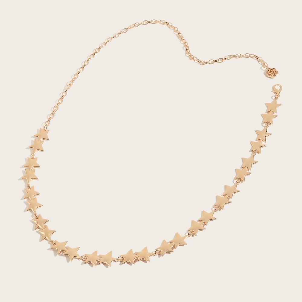 Vintage Pentagram Chain Belt Versatile Skirt Belt  Women Decorative Body Jewelry