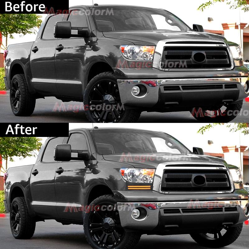 Дневные ходовые огни для Toyota Tundra 2007~2013 Фара для Sequoia 2008~2017 Светодиодные противотуманные фары переднего бампера Автоаксессуары 12В