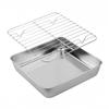 Stainless Steel BakingPan Roast Turkey Tray With Cooling Rack Kitchen BBQ Cake