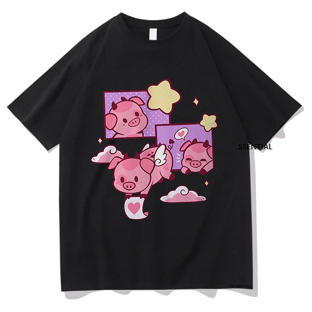 Аниме Kawaii Valentine Rerto футболка модная женская Harajuku эстетическая футболка для пары унисекс уличная одежда мужские футболки рубашки топы