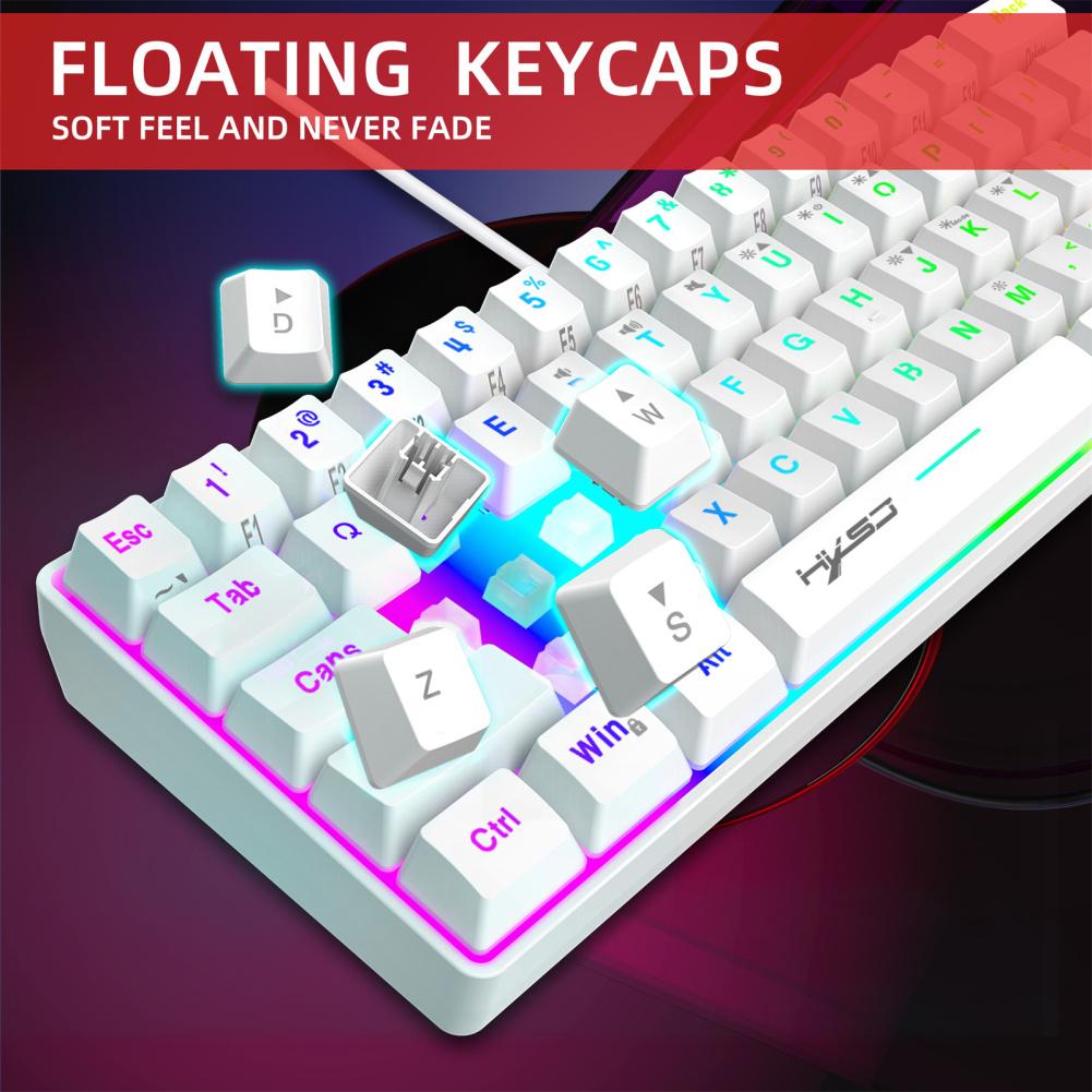 V700 игровая клавиатура с цветной подсветкой механическая 61 клавиша портативная проводная офисная клавиатура ультра тихая клавиатура для ноутбука ПК