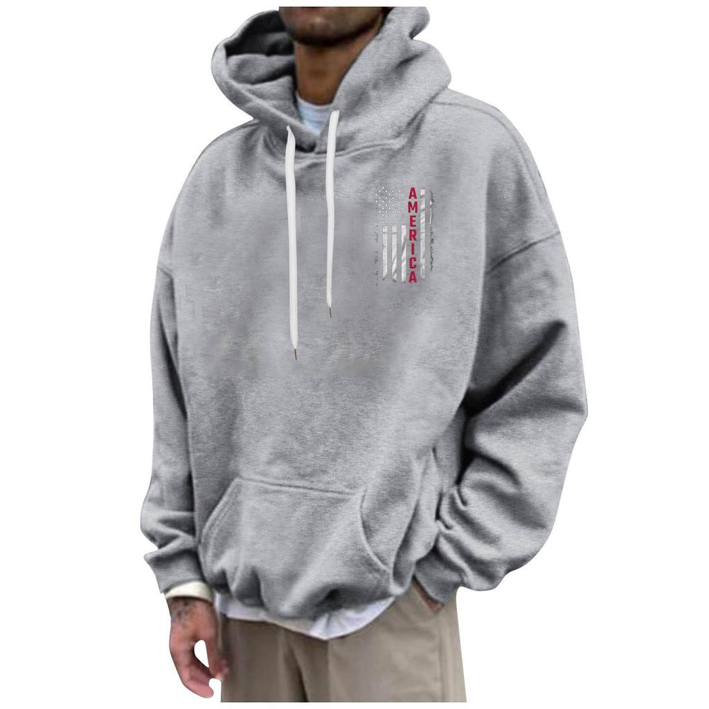 Men's Loose Printed Hooded Sweatshirt Men's Casual Fashion Sports Sweatshirt